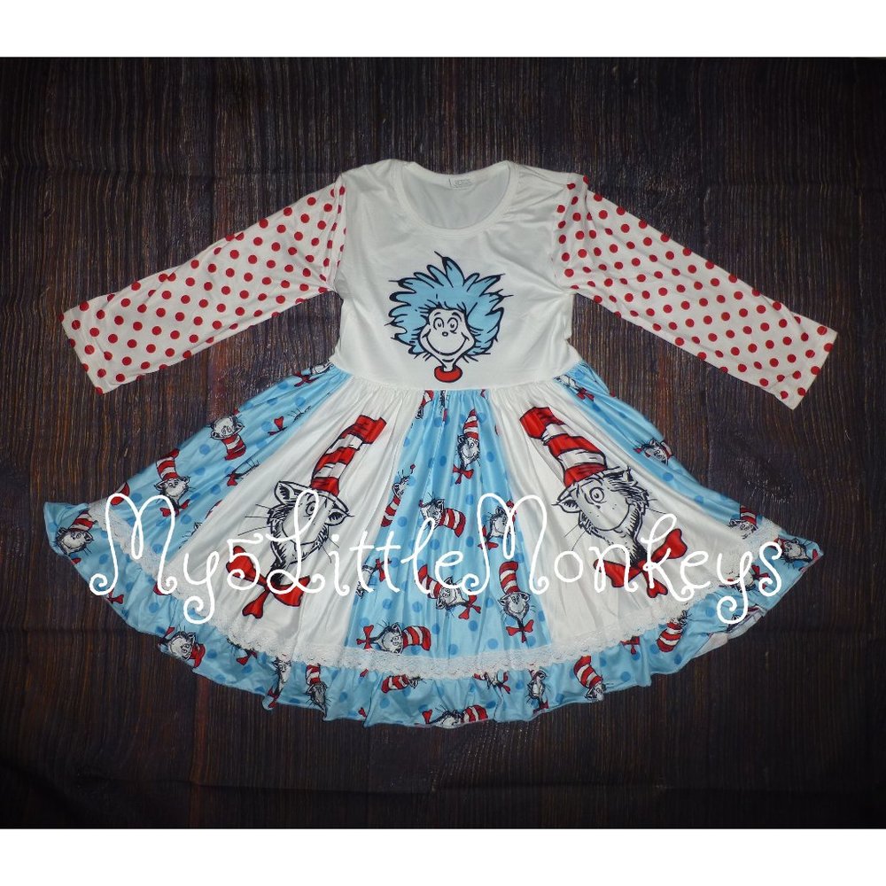 Dr Seuss Cat in the Hat Thing Boutique Twirl Dress